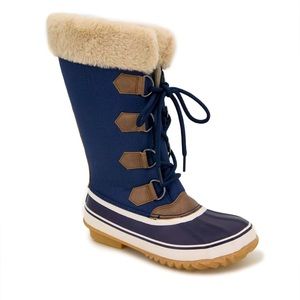 NWT JBU Size 9 Navy Calf Mid Shaft Duck Boots